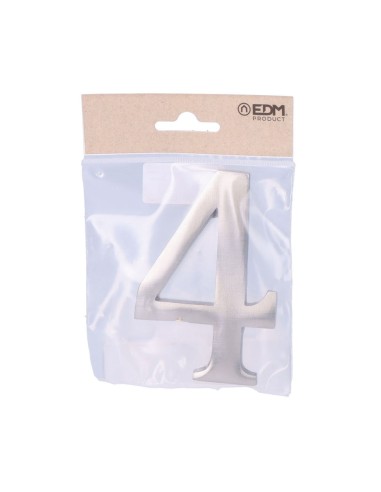 Número 4 niquel mate 10cm fijación invisible