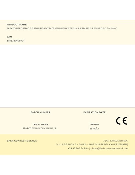 Zapato deportivo de seguridad traction nubuck takuma, esd s3s sr fo hro sc, talla 40