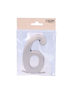 Número 6 niquel mate 10cm fijación invisible 2
