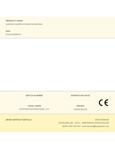 Humidificador difusor de aromas