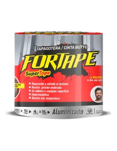 Cinta tapa gotera aluminizada butilo 100 mm x 5 m