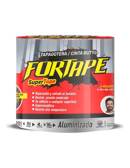 Cinta tapa gotera aluminizada butilo 100 mm x 5 m