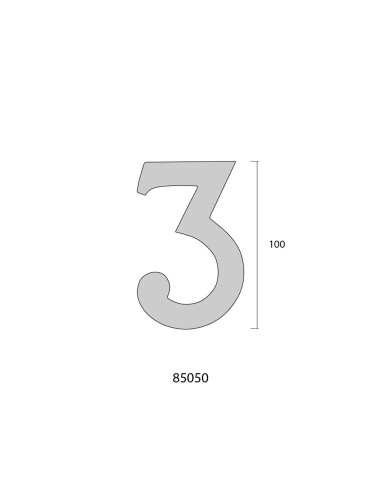 Número 8 niquel mate 10cm fijación invisible