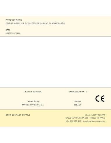 Caja de superficie 2 conectores rj45 cat. 6a...