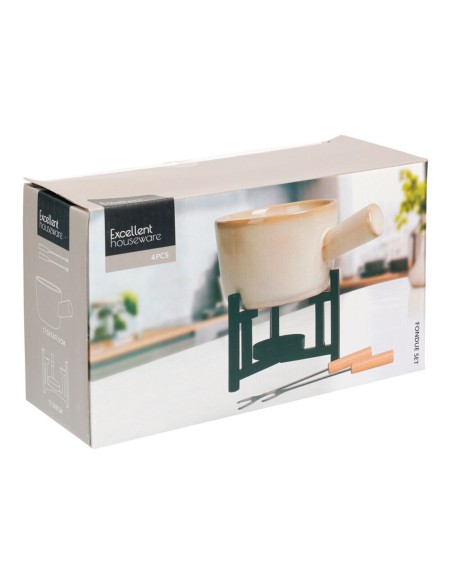 Fondue con soporte y 2 tenedores