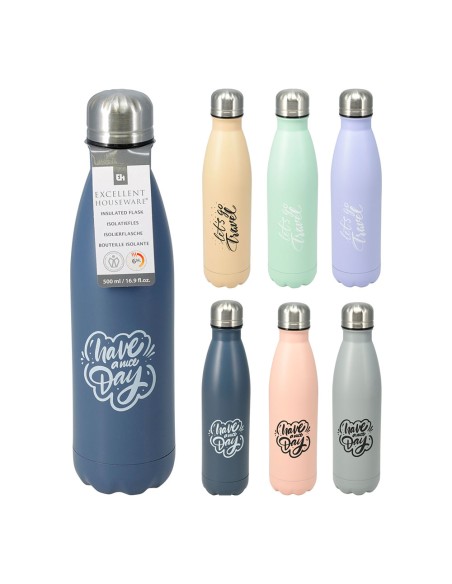 Botella isotérmica inoxidable colores/modelos surtidos 500 ml