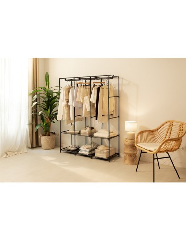 Armario de tela canvas v130 negro 130 x 45 x...