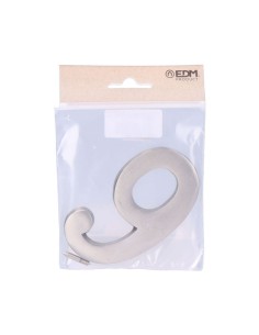 Numero 9 niquel mate 10cm fijacion invisible 2