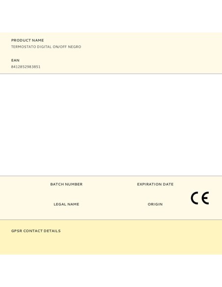 Termostato digital on/off, negro