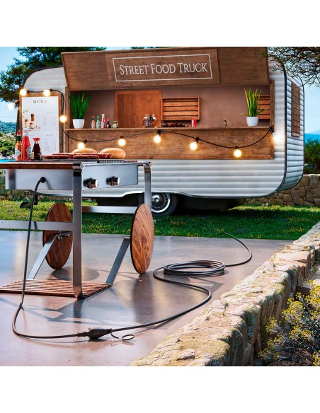 Prolongador profesional 10 m, ip44, h07rn-f 3 g 2,5 mm², 1 toma con tapa, 16 a 250 v~, negro