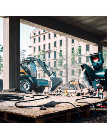 Prolongador profesional 10 m, ip44, h07rn-f 3 g 2,5 mm², 1 toma con tapa, 16 a 250 v~, negro