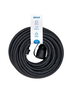 Prolongador profesional 20 m ip44 h07rn-f 3 g 2,5 mm², 1 toma con tapa, 16 a 250 v~, negro