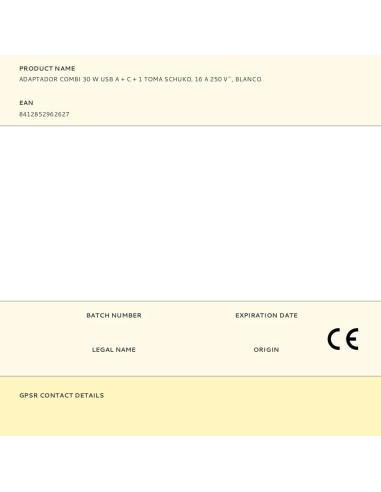 Adaptador combi 30 w usb a + c + 1 toma schuko,...