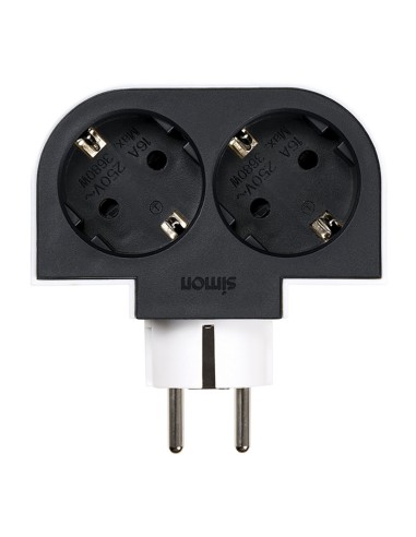 Adaptador giratorio schuko 2 tomas 16a 250 v~