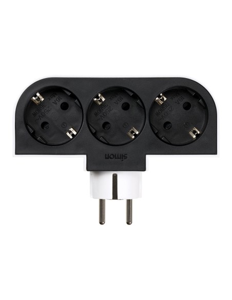 Adaptador giratorio schuko 3 tomas 16a 250 v~