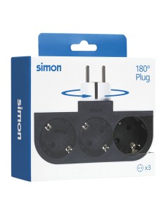Adaptador giratorio schuko 3 tomas 16a 250 v~ 2