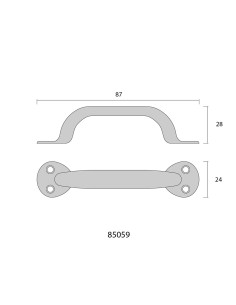 Tirador de puerta de chapa metálica plegada 85mm 2