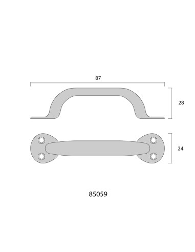 Tirador de puerta de chapa metálica plegada 85mm