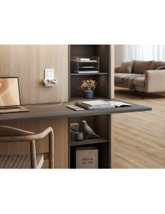 Adaptador 2 tomas schuko frontal con interruptor, 16 a 250 v~, blanco 2