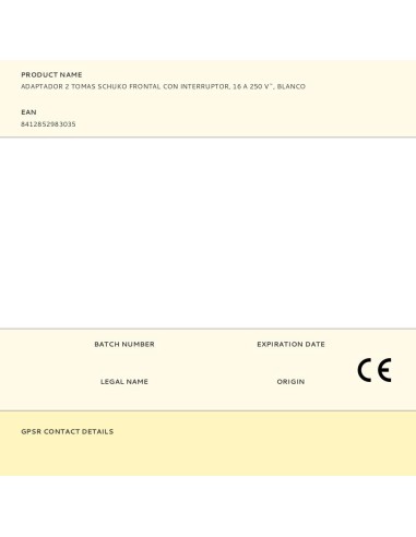 Adaptador 2 tomas schuko frontal con...