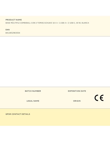 Base múltiple combiball con 3 tomas schuko 16 a...