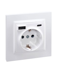 Base enchufe schuko + usb a + c 10,5 w 16 a 250 v~, simon 10, blanco 2