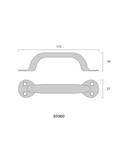 Tirador de puerta de chapa metálica plegada 115mm 2