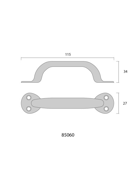 Tirador de puerta de chapa metálica plegada 115mm