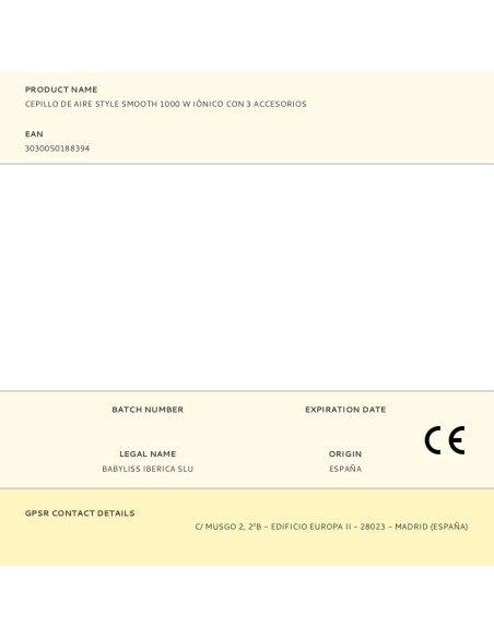 Cepillo de aire style smooth 1000 w iónico con 3 accesorios