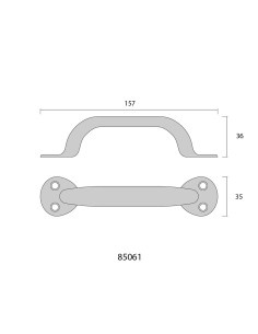 Tirador de puerta de chapa metálica plegada 155mm 2