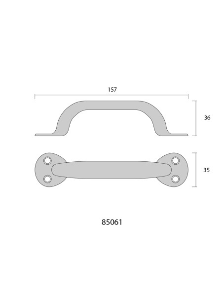 Tirador de puerta de chapa metálica plegada 155mm