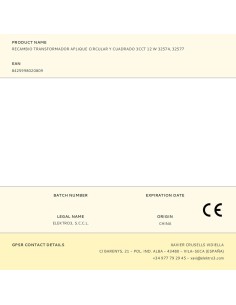 Recambio transformador aplique circular y cuadrado 3cct 12 w 32574, 32577 2