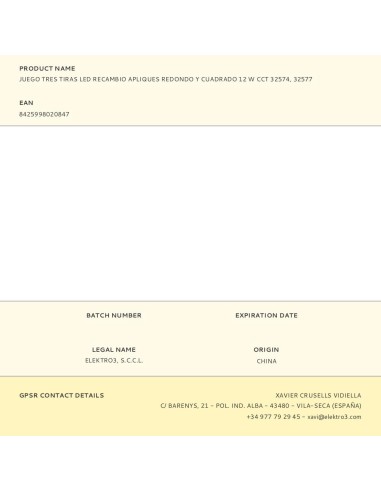 Juego tres tiras led recambio apliques redondo...