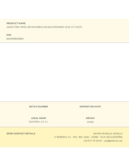 Juego tres tiras led recambio aplique redondo 18 w cct 32575