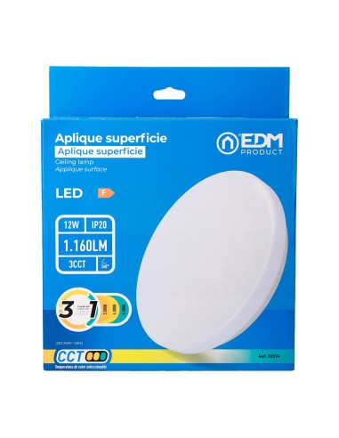 Aplique led circular de superficie 12 w 3cct...