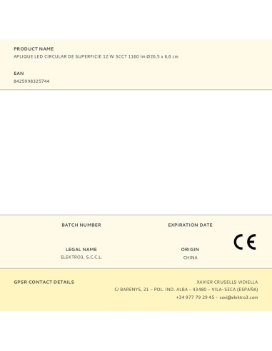 Aplique led circular de superficie 12 w 3cct...