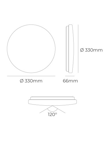 Aplique led circular de superficie 18 w 3cct...