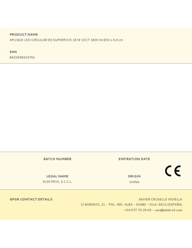 Aplique led circular de superficie 18 w 3cct...