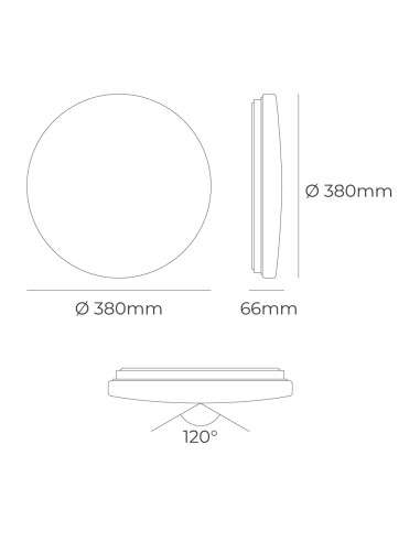 Aplique led circular de superficie 24 w 3cct...