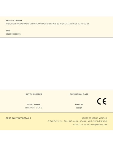 Aplique led cuadrado extraplano de superficie...