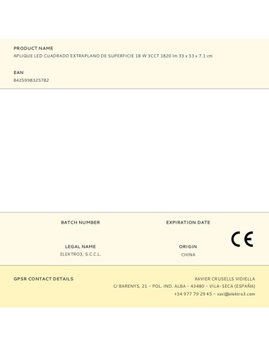 Aplique led cuadrado extraplano de superficie...