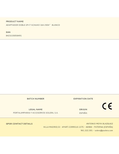 Adaptador doble 2p+t schuko 16a 250 v~ blanco