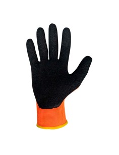 Guante poliéster con palma látex rugoso, keep safe, naranja y negro, t-10 xl 2