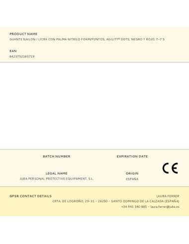 Guante nailon / licra con palma nitrilo...