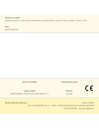 Guante nailon / licra con palma nitrilo...