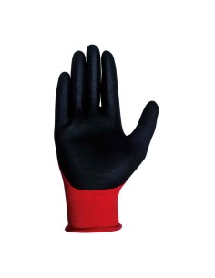 Guante nailon / licra con palma nitrilo microfoam, econit foam, rojo y negro, t-8 m 2
