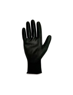 Guante poliéster con palma poliuretano, keep safe, negro, t-8 m 2