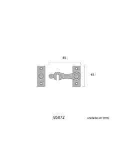 Pestillo derecho hierro cromo 8cm 2