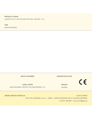 Guante piel flor vacuno natural, driver, t-9 l