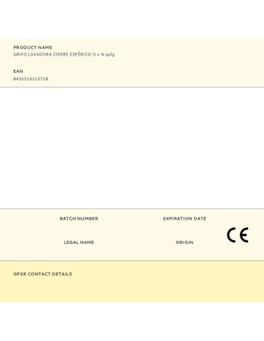Grifo lavadora cierre esférico ø½ x ¾ pulg